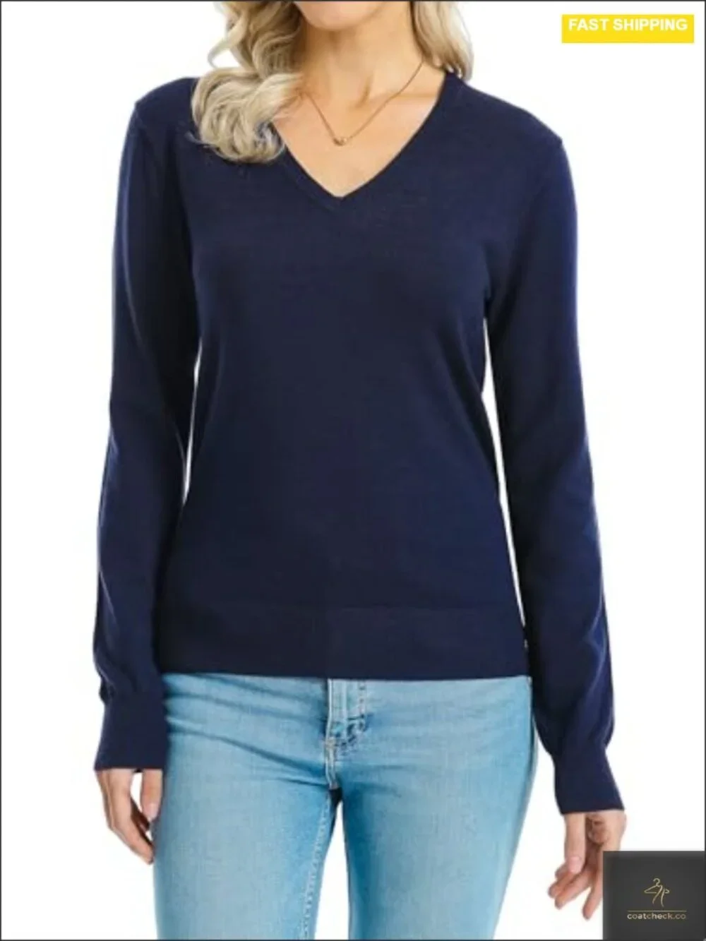 Soft Viscose-Blend Knit Long Sleeve V-Neck Pullover Sweater